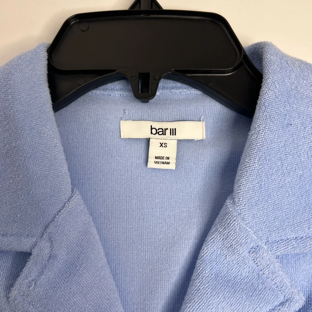 Retro Terry Cloth Blue Short Sleeve Top by Bar III New with Tags - Picture 4 of 9